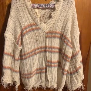 Boutique frayed sweater